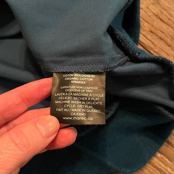 Marie C Teal Cap-Sleeve Blouse - Size S - Picture 3 of 6